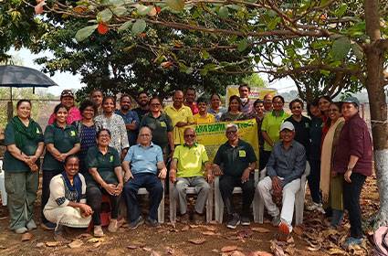 Tree planting activity organized by Vinyasa Yoga Ashram for environmental conservation